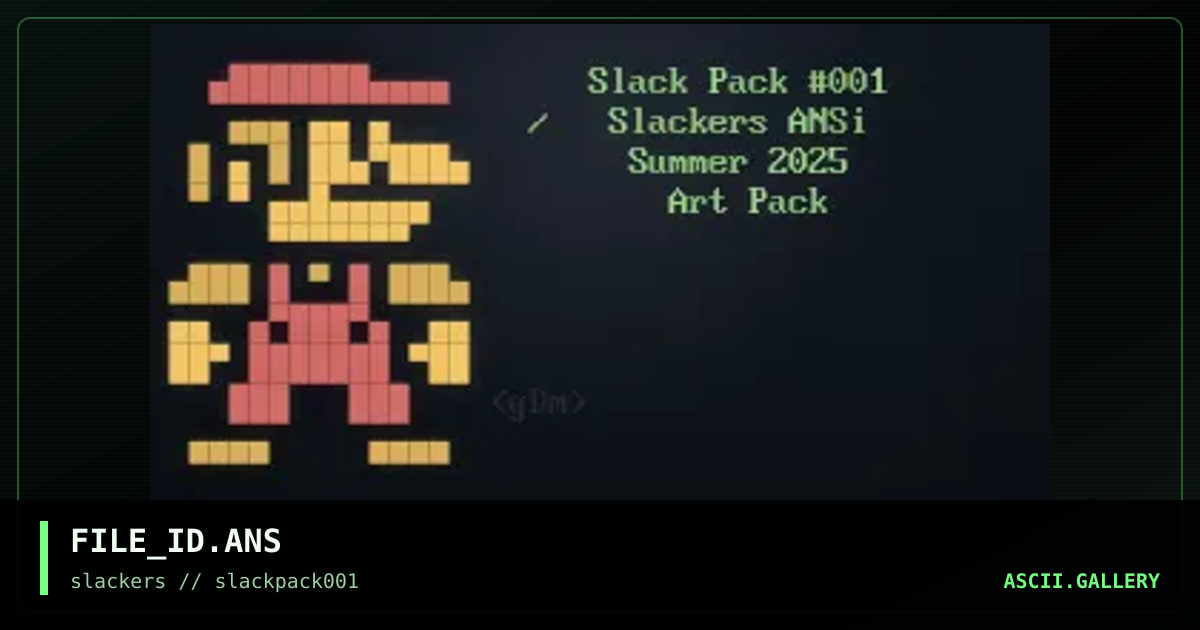 Slack Pack 001, by gngrdr3dm4n, 2025
