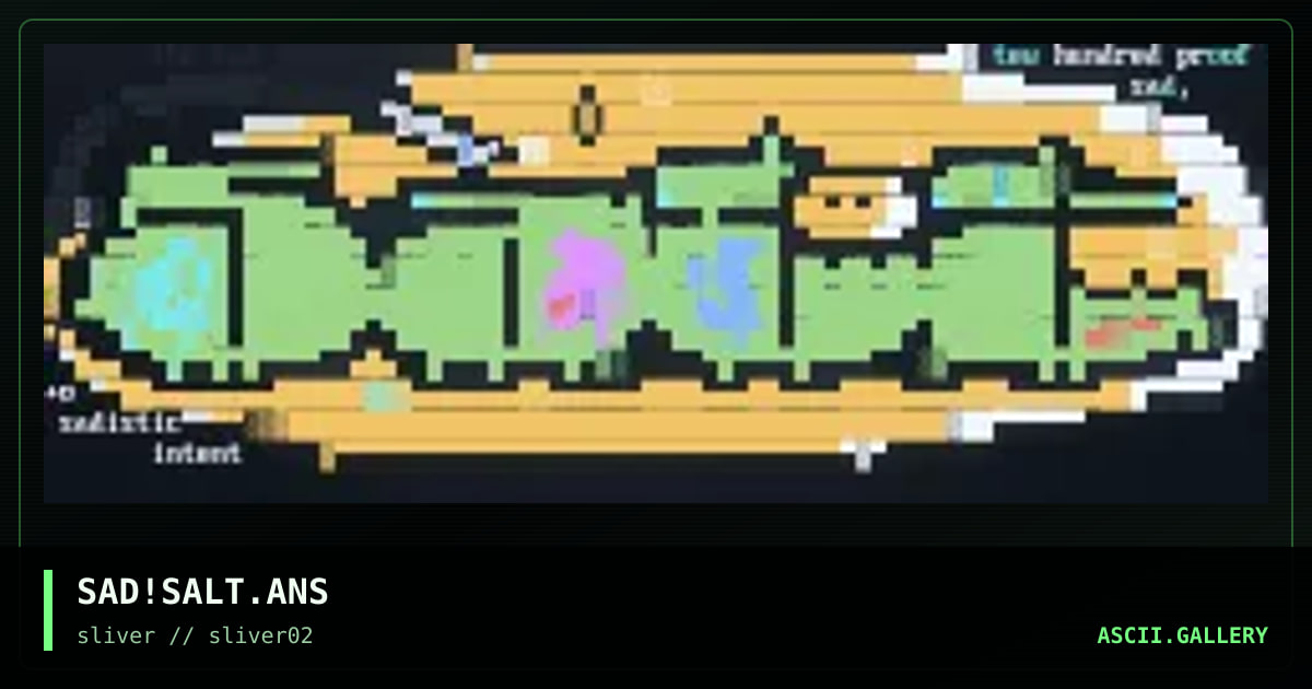SAD!SALT.ANS, by the sad jester, 1997