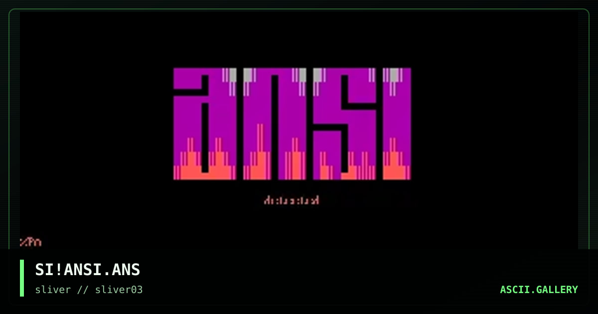 SI!ANSI.ANS, by sadistic intent, 1997