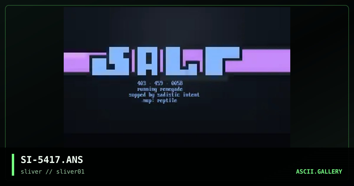 salt, by sadistic intent, 1997