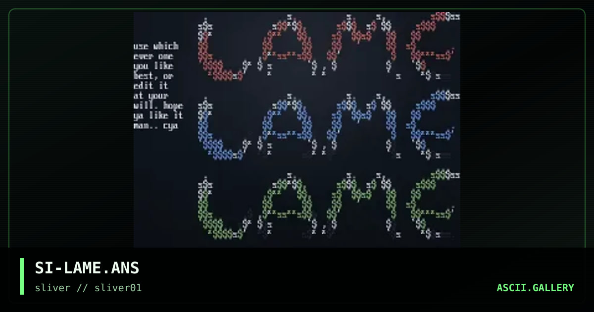 SI-LAME.ANS, by sadistic intent, 1997