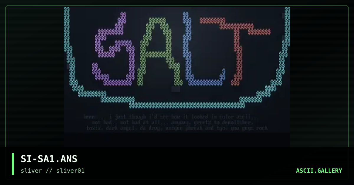 salt, by sadistic intent, 1997