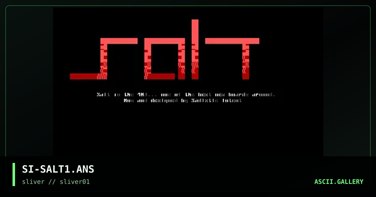 salt, by sadistic intent, 1997