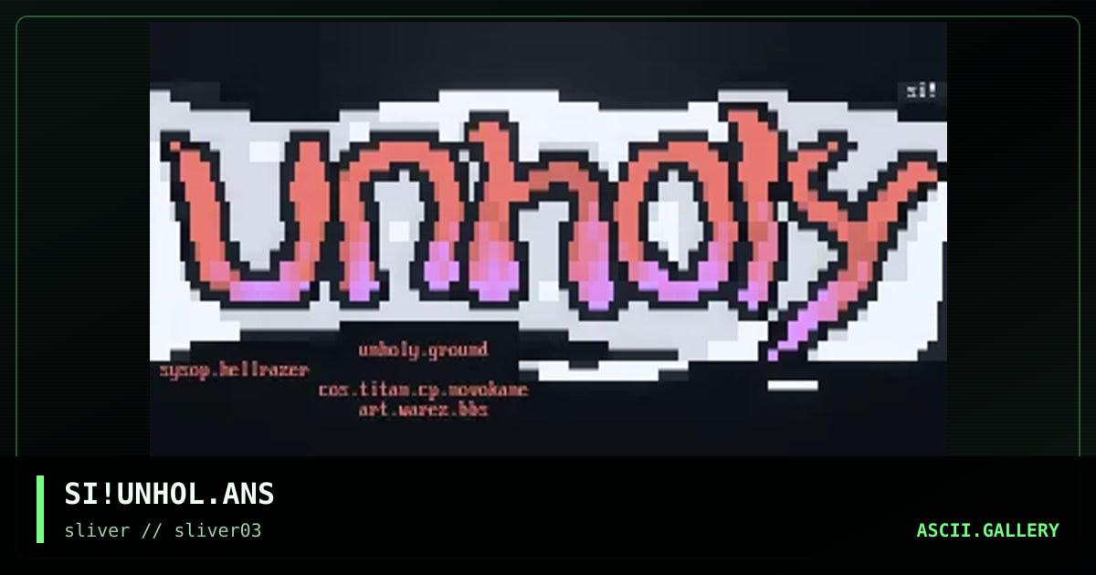 SI!UNHOL.ANS, by sadistic intent, 1997