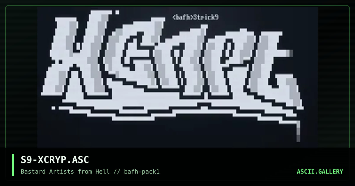 S9-XCRYP.ASC, by strick9, 2001