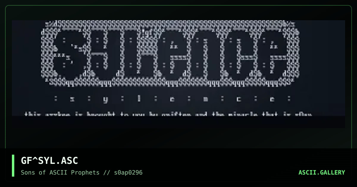 syl3nce!?, by grifter, 1996