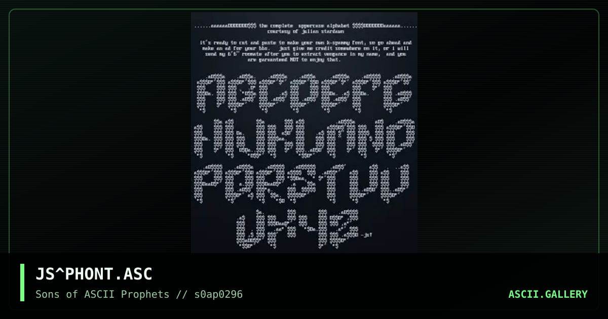 uppercase font!, by julian stardawn, 1996