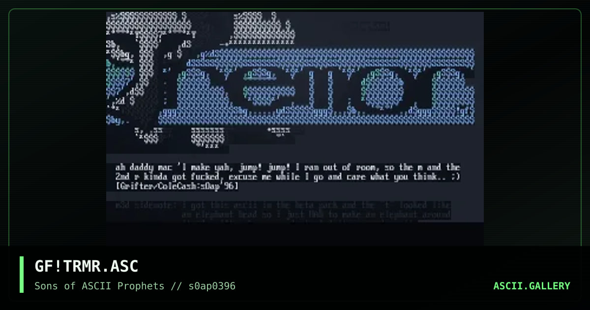 tremwhOre asCii, by grifter, 1996
