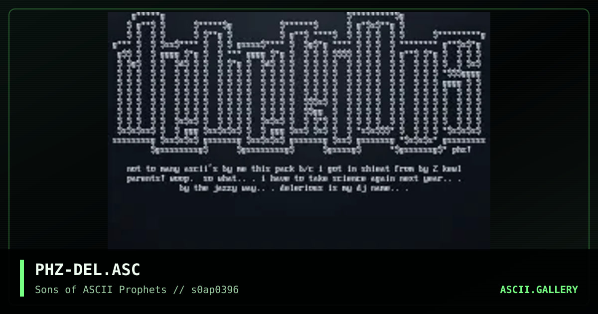 delzone ascii, by phazeone, 1996