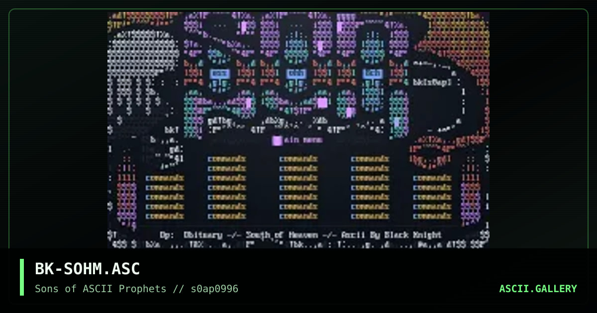 south of heaven menu, by black knight, 1996