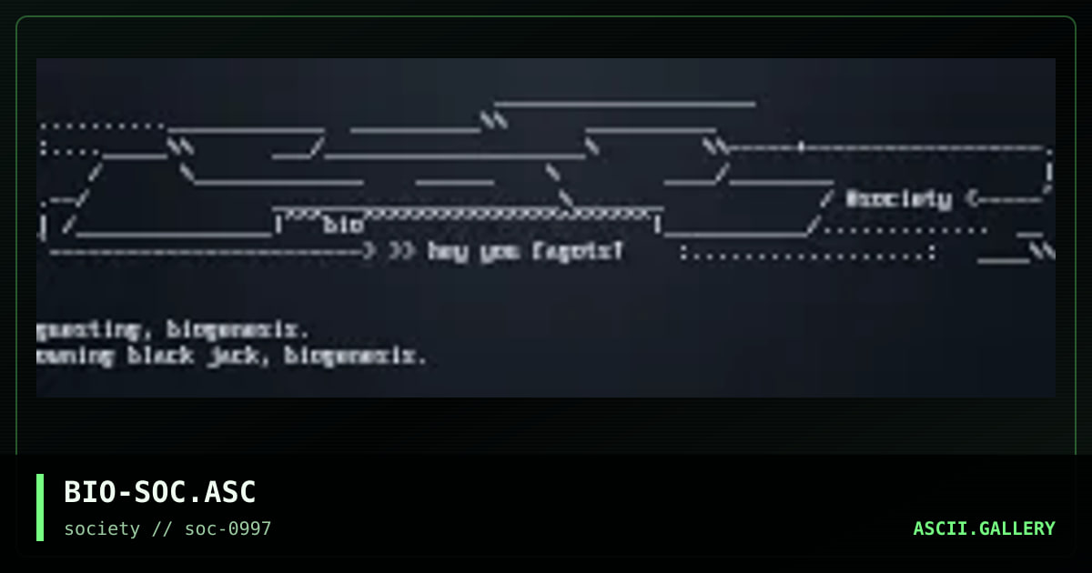 society?! (30sec ascii), by biogenesis, 1997