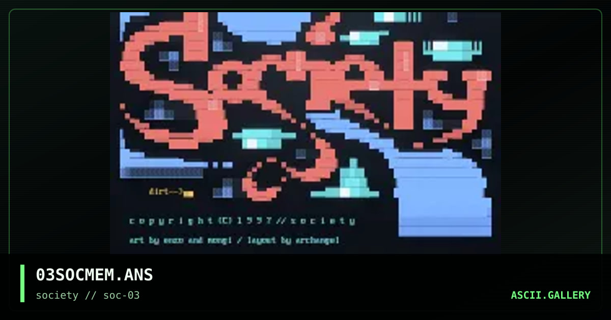Society #03 Memberlisting, by enzo, mongi, 1997