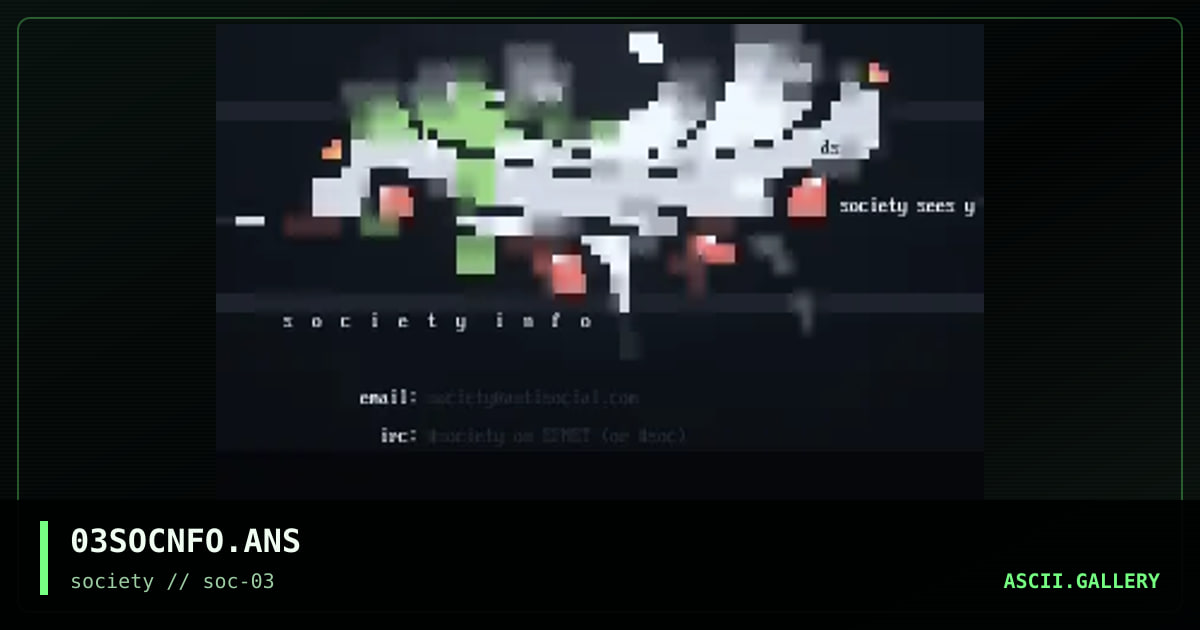 Society #03 Info file, by society, 1997