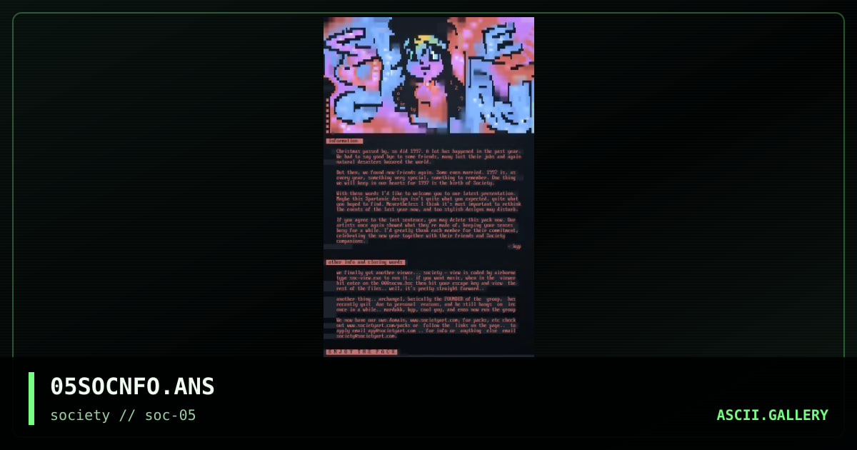 05SOCNFO.ANS, by kyp, 1998