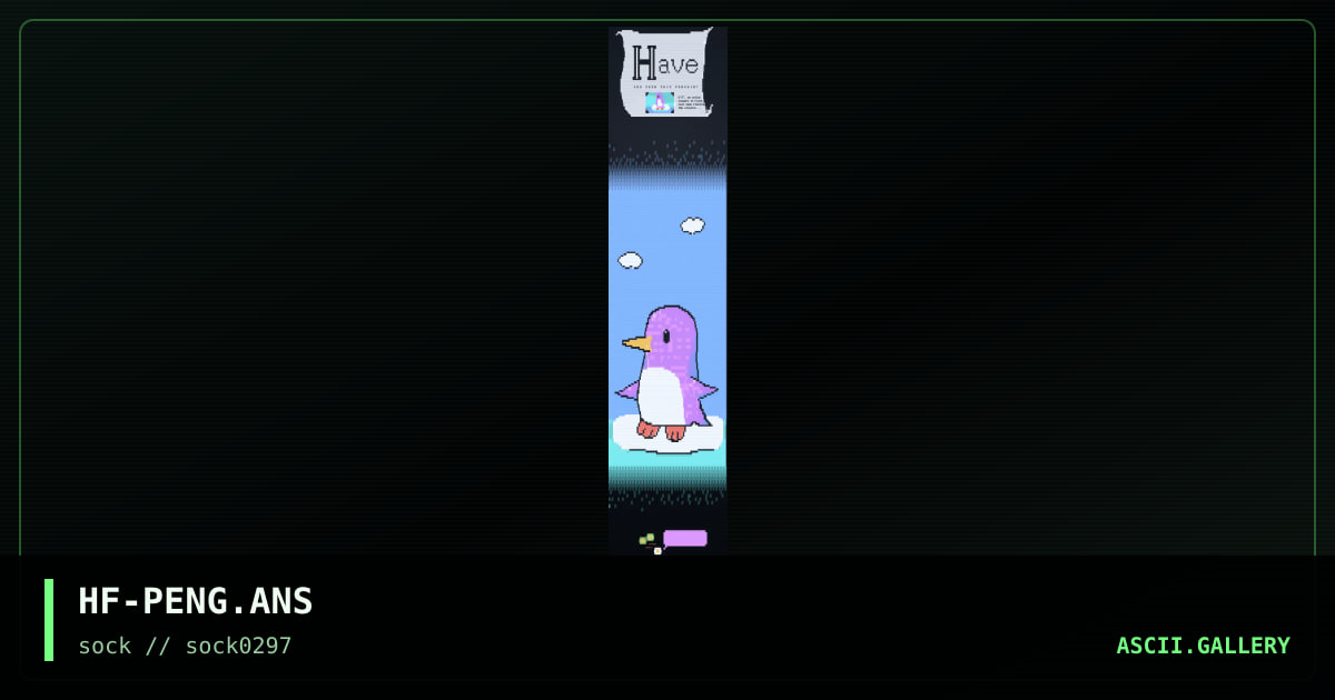 Clark, the penguin with good balanc, by happyfish, 1997