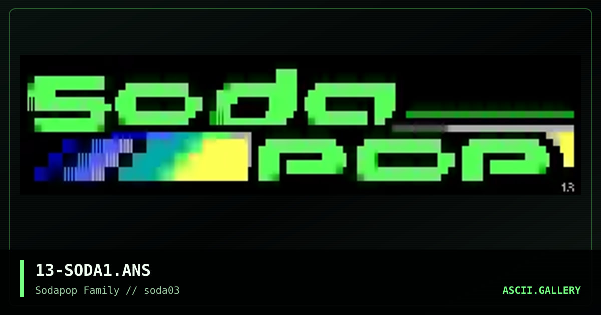 13-SODA1.ANS, by ville, 1999