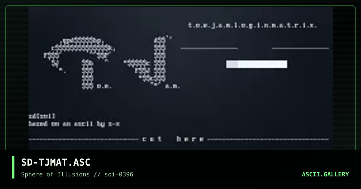 Toe Jam Ascii Matrix Screen, by shadow dragon, 1996