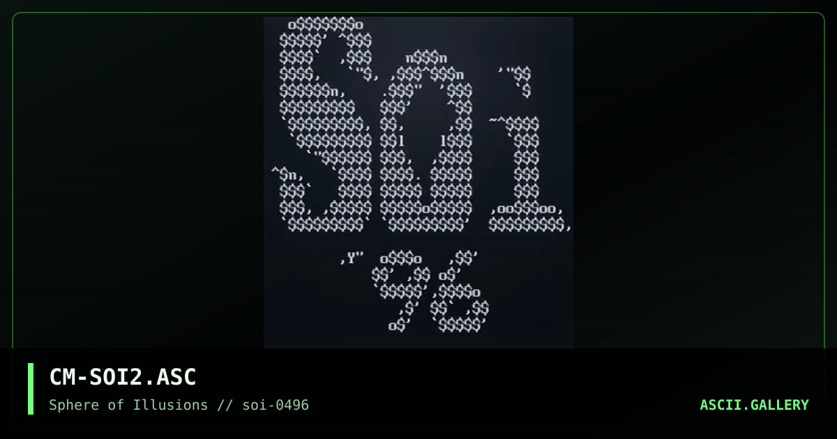 SOi ASCii Logo, by computer man, 1996