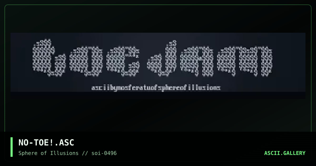 toe jam ascii logo, by nosferatu, 1996