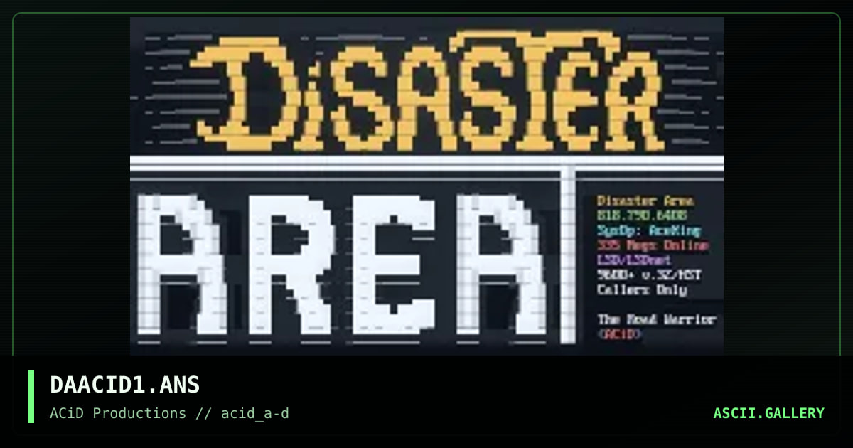 DAACID1.ANS, by the road warrior, 1990