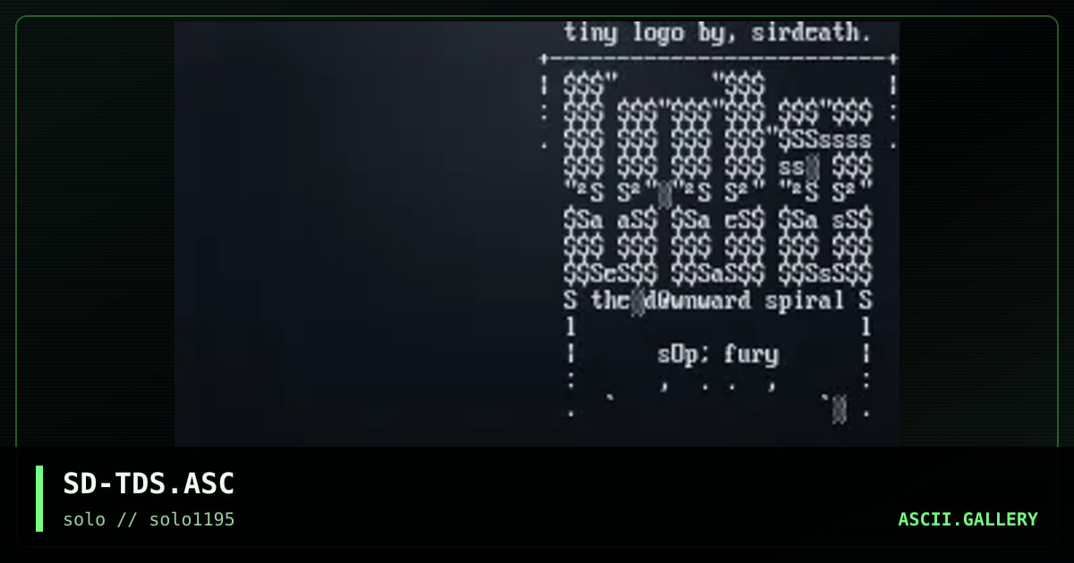 SD-TDS.ASC, by sirdeath, 1995