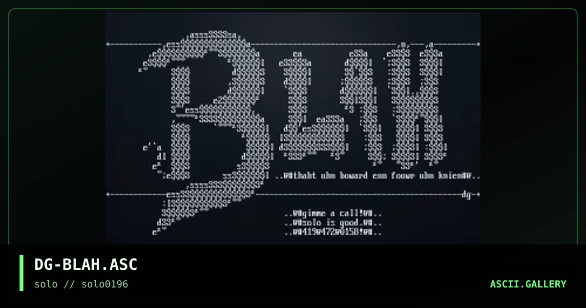 DG-BLAH.ASC, by dillinger, 1996