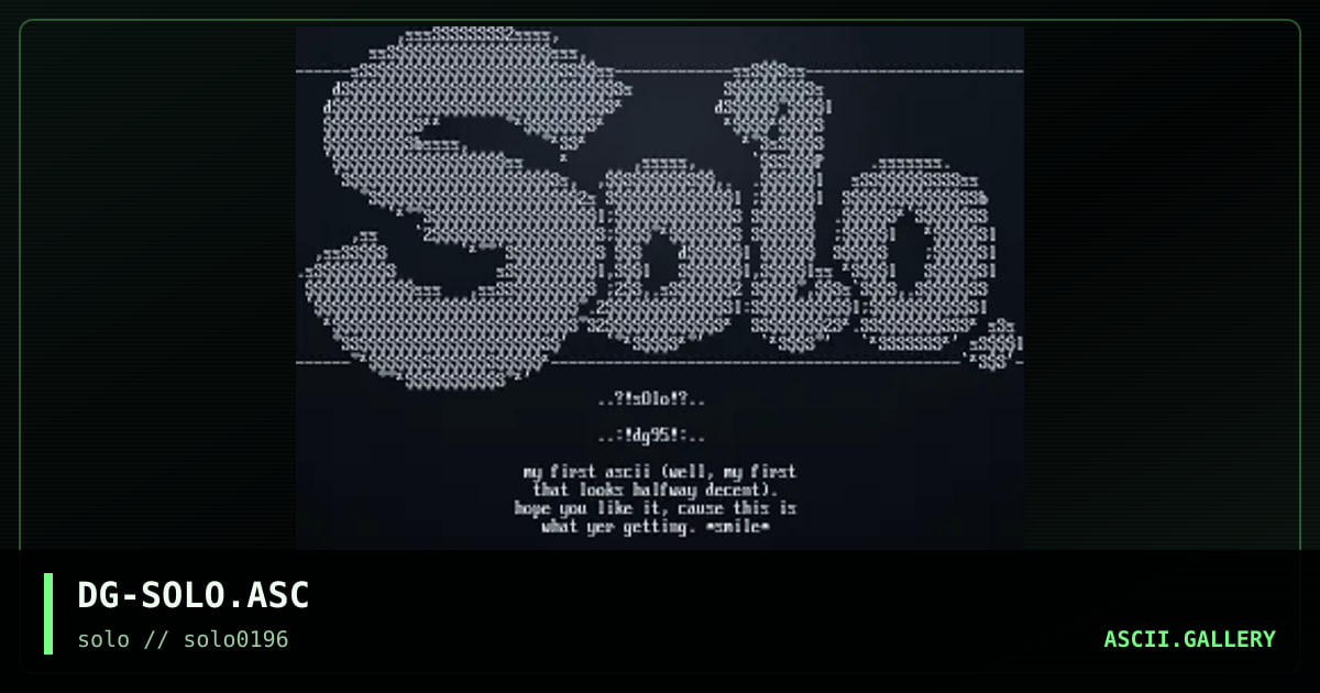 DG-SOLO.ASC, by dillinger, 1996