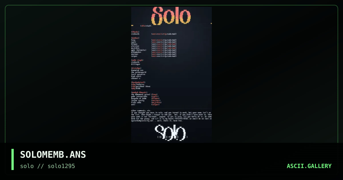 SOLOMEMB.ANS, by untagged, 1995