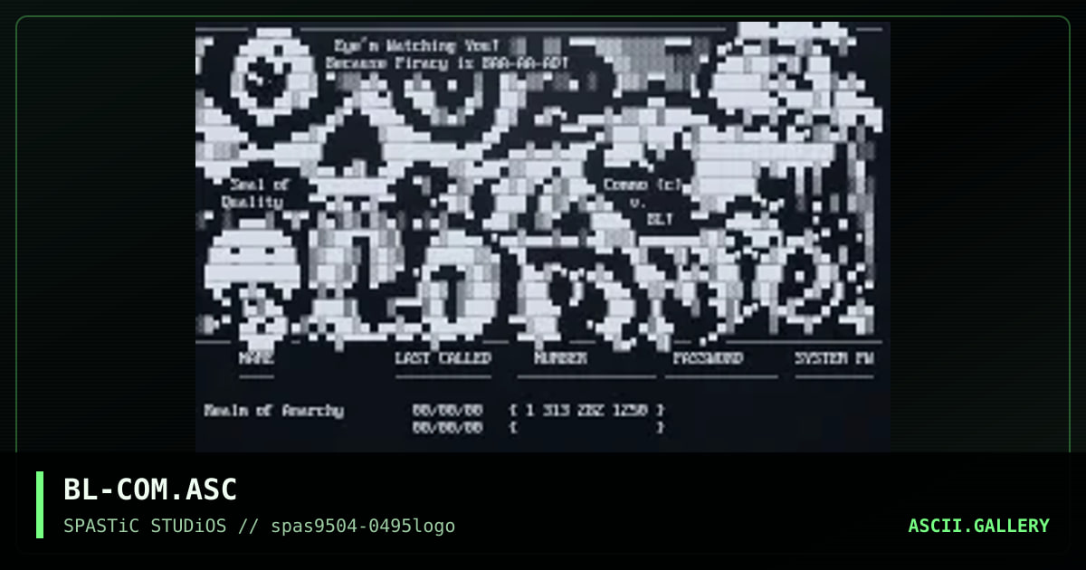 {COMMO} dialing directory ascii!, by black lightning, 1995