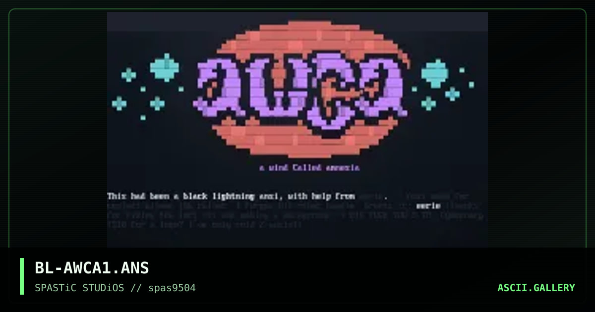 awCa, by black lightning, eerie, 1995