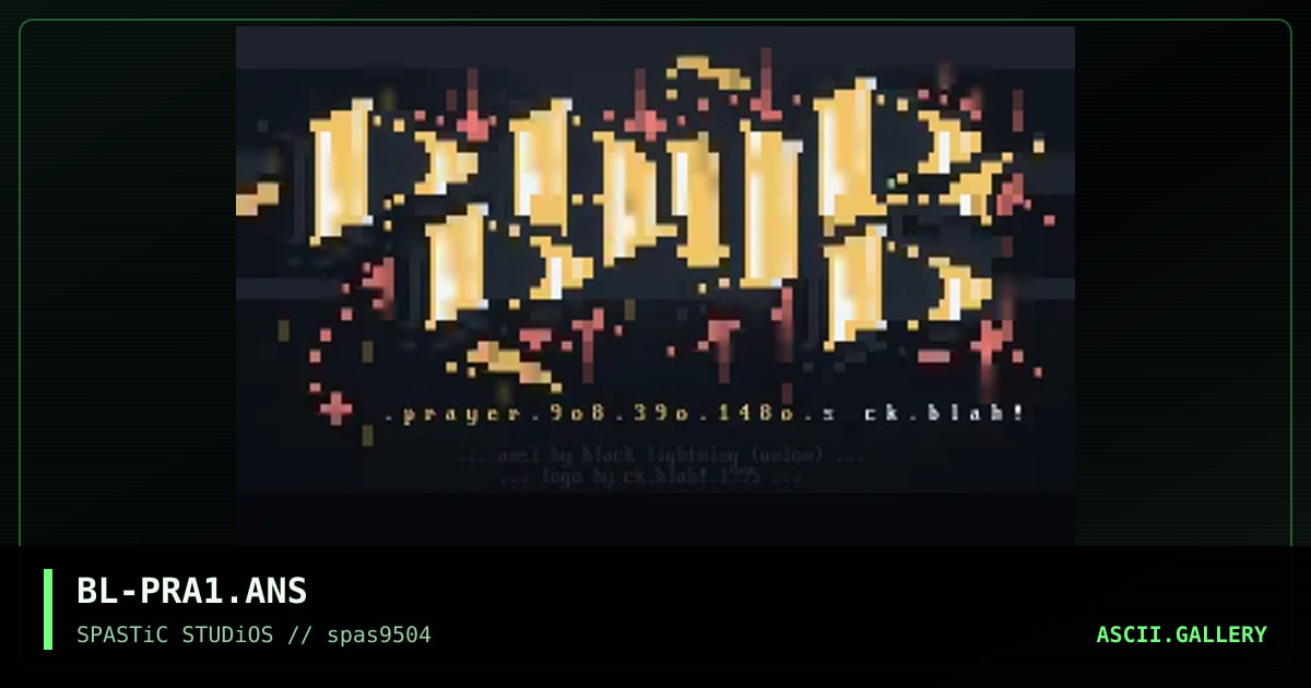 Prayer, by black lightning, chromatik, 1995