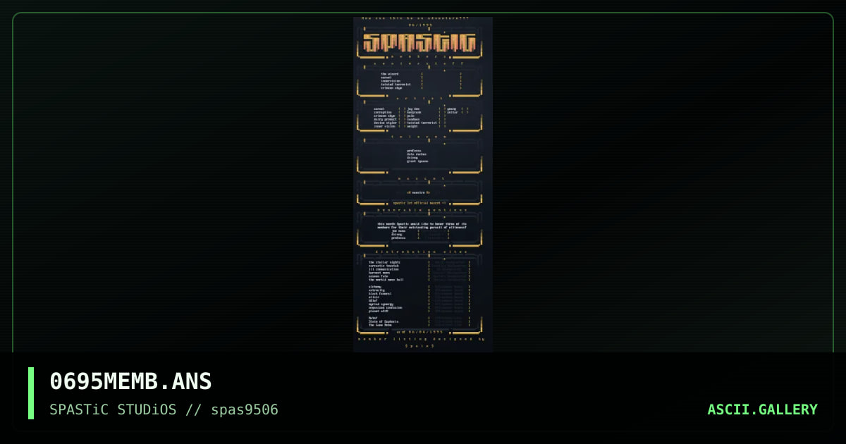 Spastic Memberlisting 06/95, by pale, 1995
