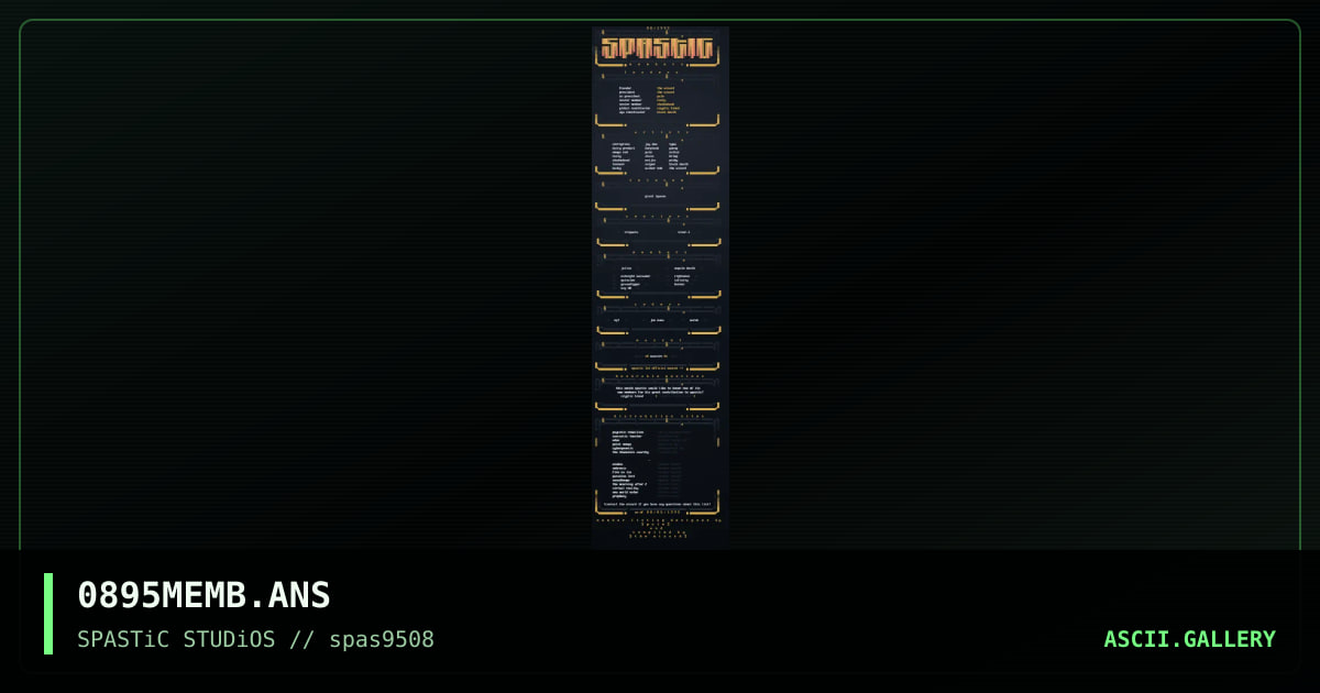 spastic 0895 member listing, by spastic, 1995