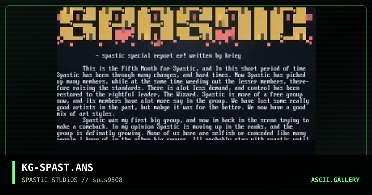 Spastic report, by krieg, 1995