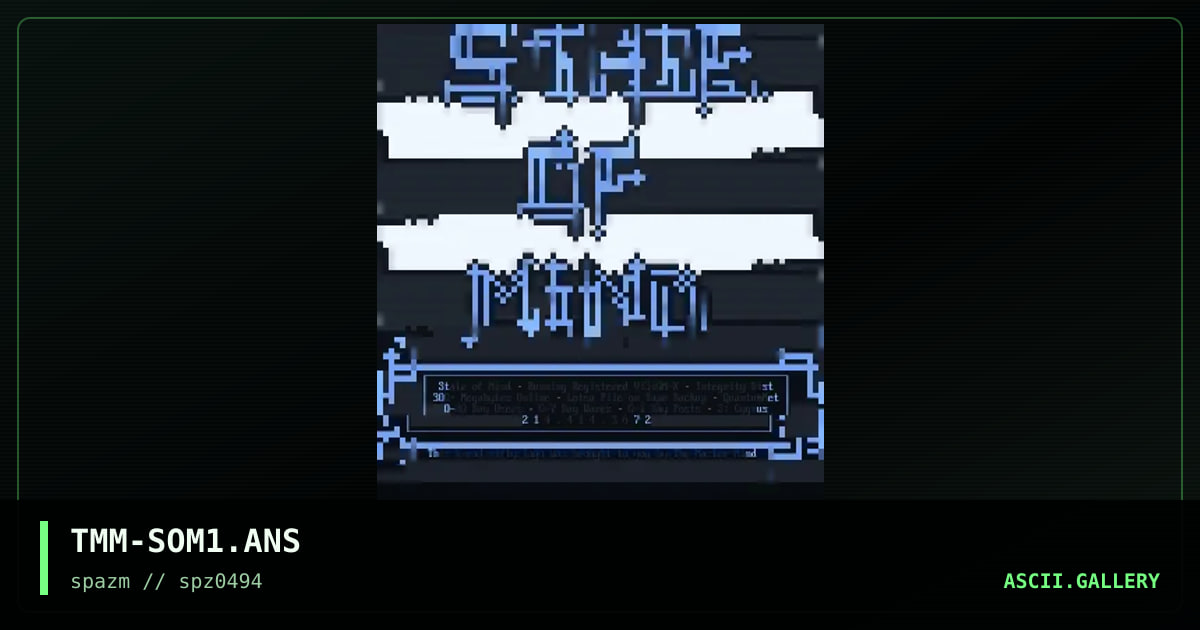 TMM-SOM1.ANS, by the master mind, 1994
