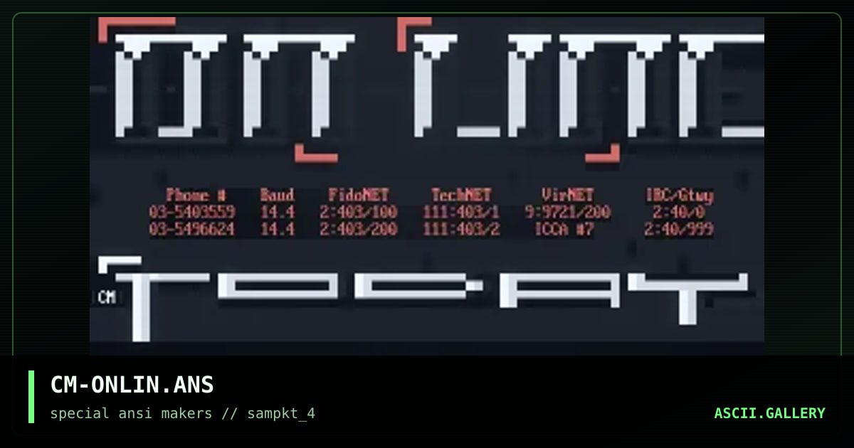 CM-ONLIN.ANS, by cooly martziano, 1994