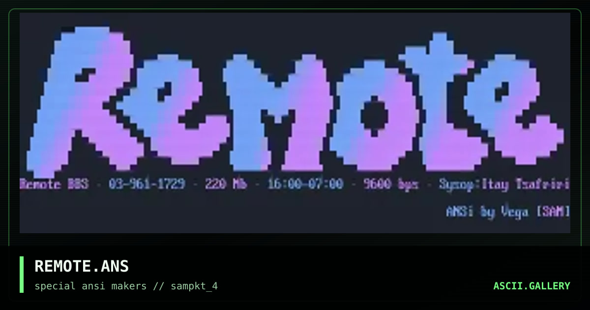 REMOTE.ANS, by vega, 1994