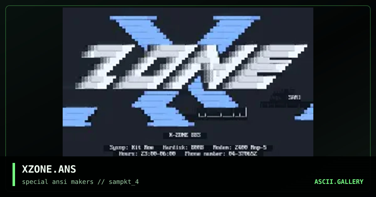 XZONE.ANS, by vega, 1994