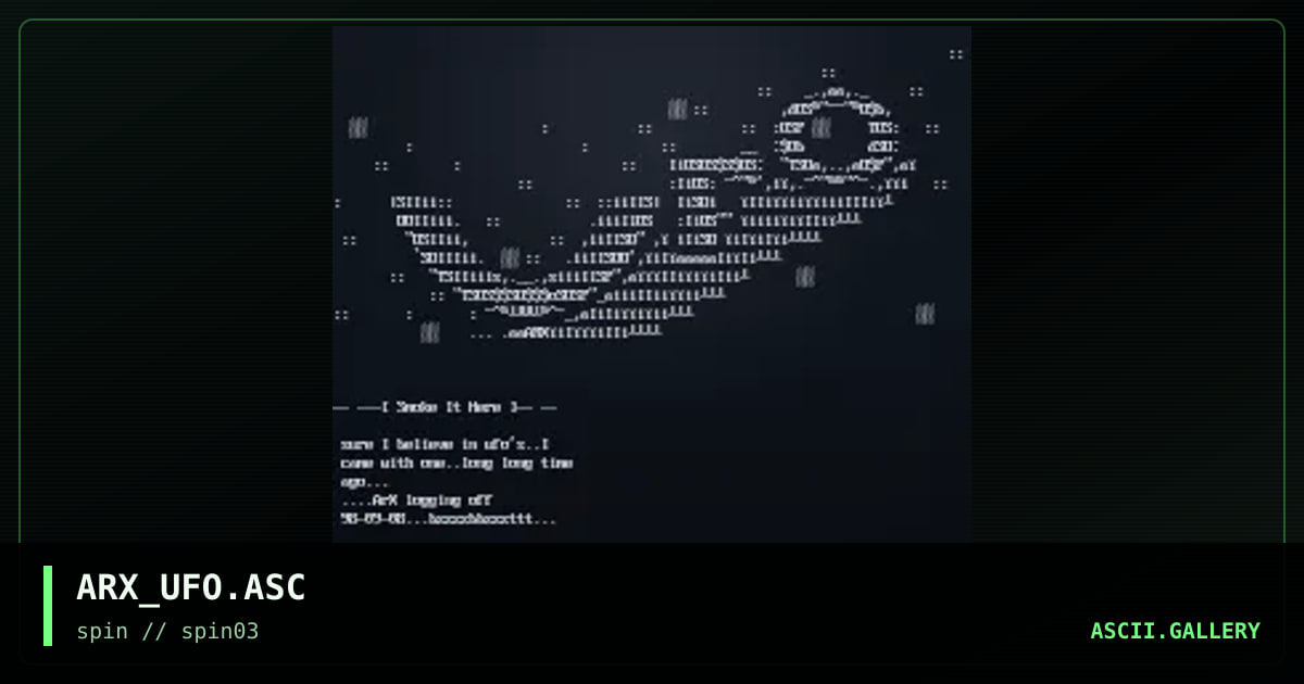 ARX_UFO.ASC, by arx, 1998