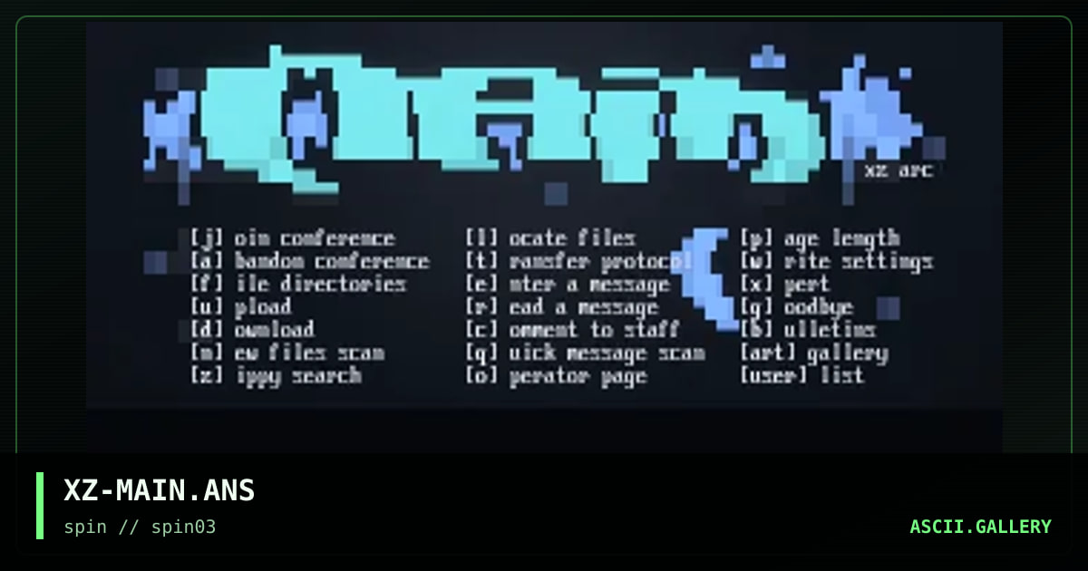 XZ-MAIN.ANS, by xzip, 1998