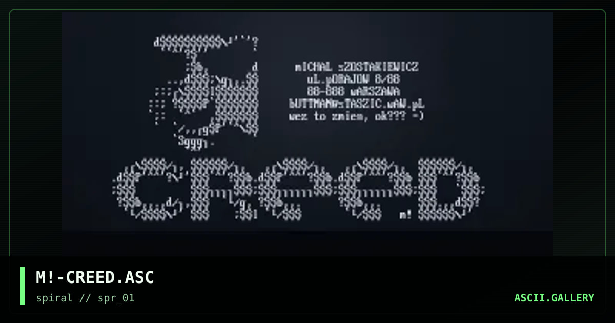 creed + twarz w '$', by mike, 2001