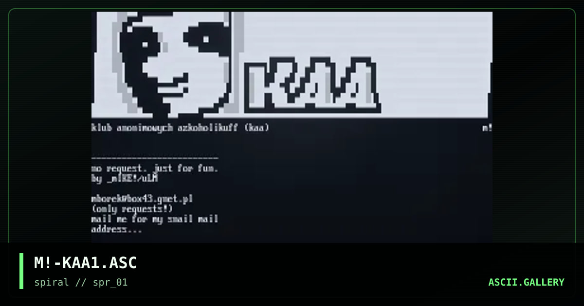 M!-KAA1.ASC, by mike, 2001