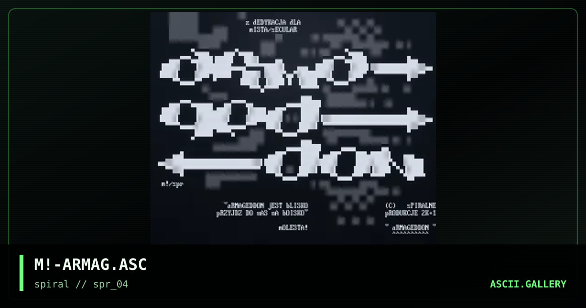 M!-ARMAG.ASC, by mike, 2001