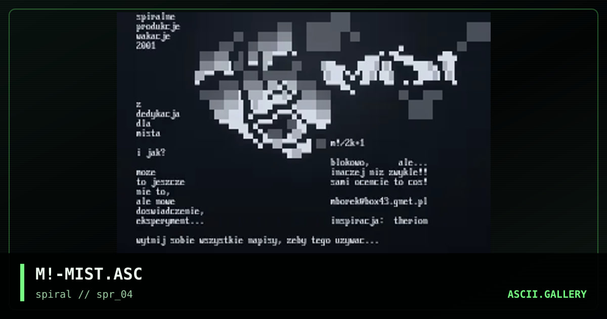 M!-MIST.ASC, by mike, 2001