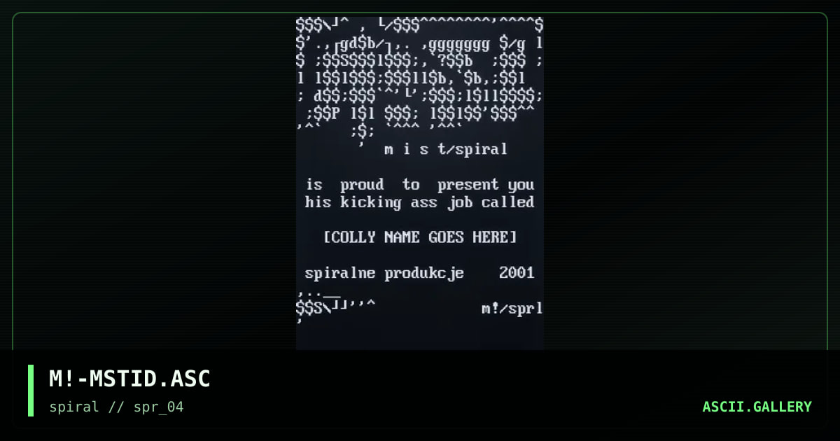 M!-MSTID.ASC, by mike, 2001