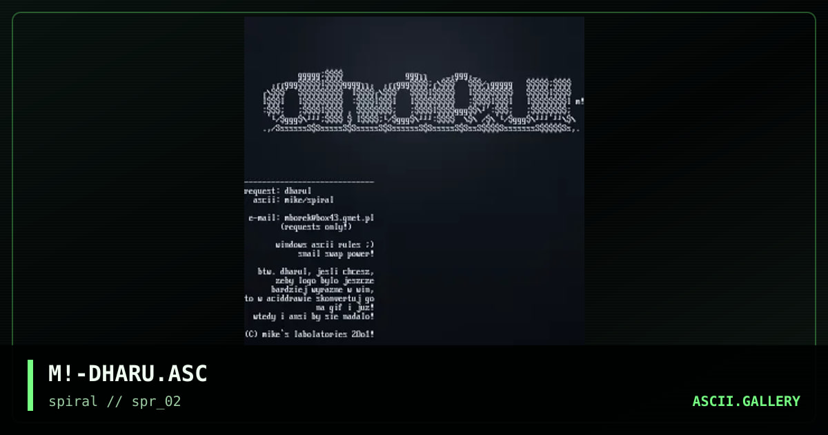 M!-DHARU.ASC, by mike, 2001