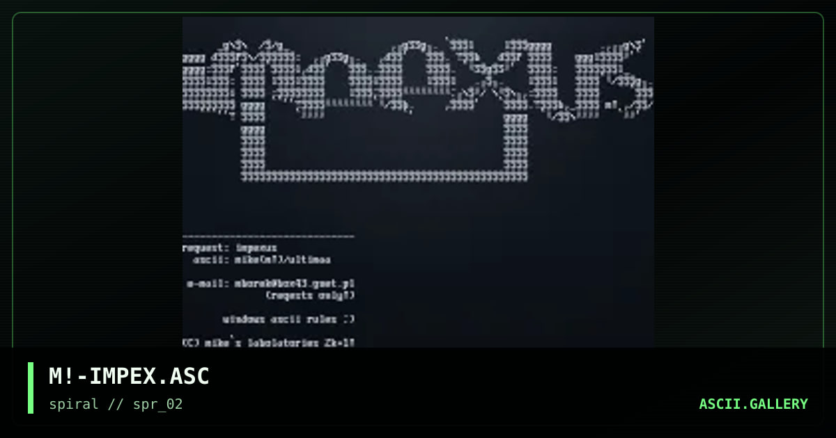 M!-IMPEX.ASC, by mike, 2001