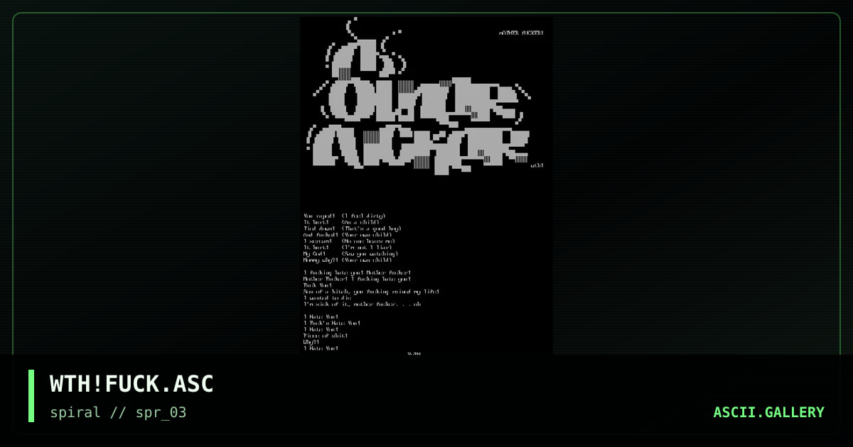 WTH!FUCK.ASC, by with, 2001