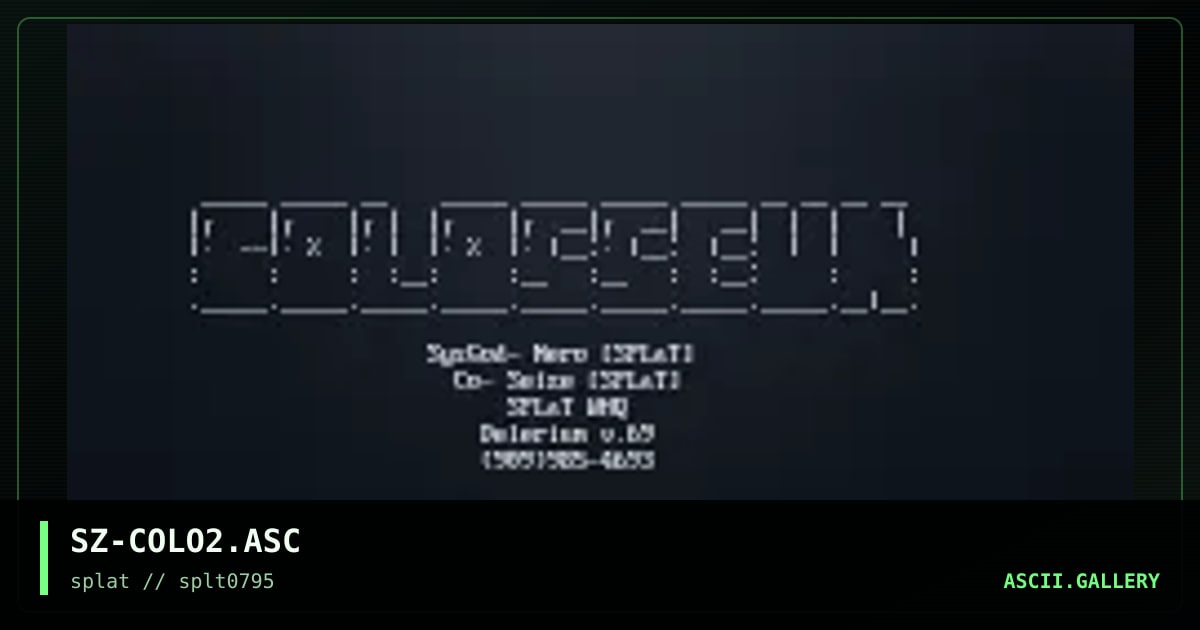 Colosseum ASCii II, by seize, 1995