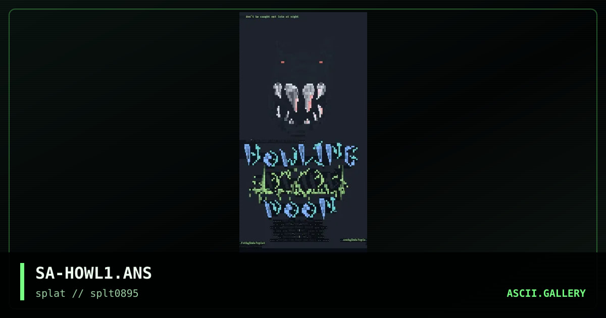 Howling At The Mewn, by soda, 1995